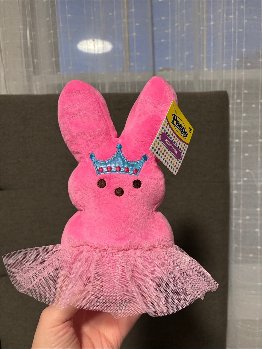 Peeps Pink Princess Bunny Plush with Tulle Skirt